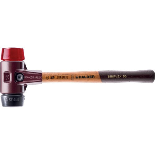 Maza Simplex Halder Ø 50 mm con bocas de caucho y acetato de celulosa