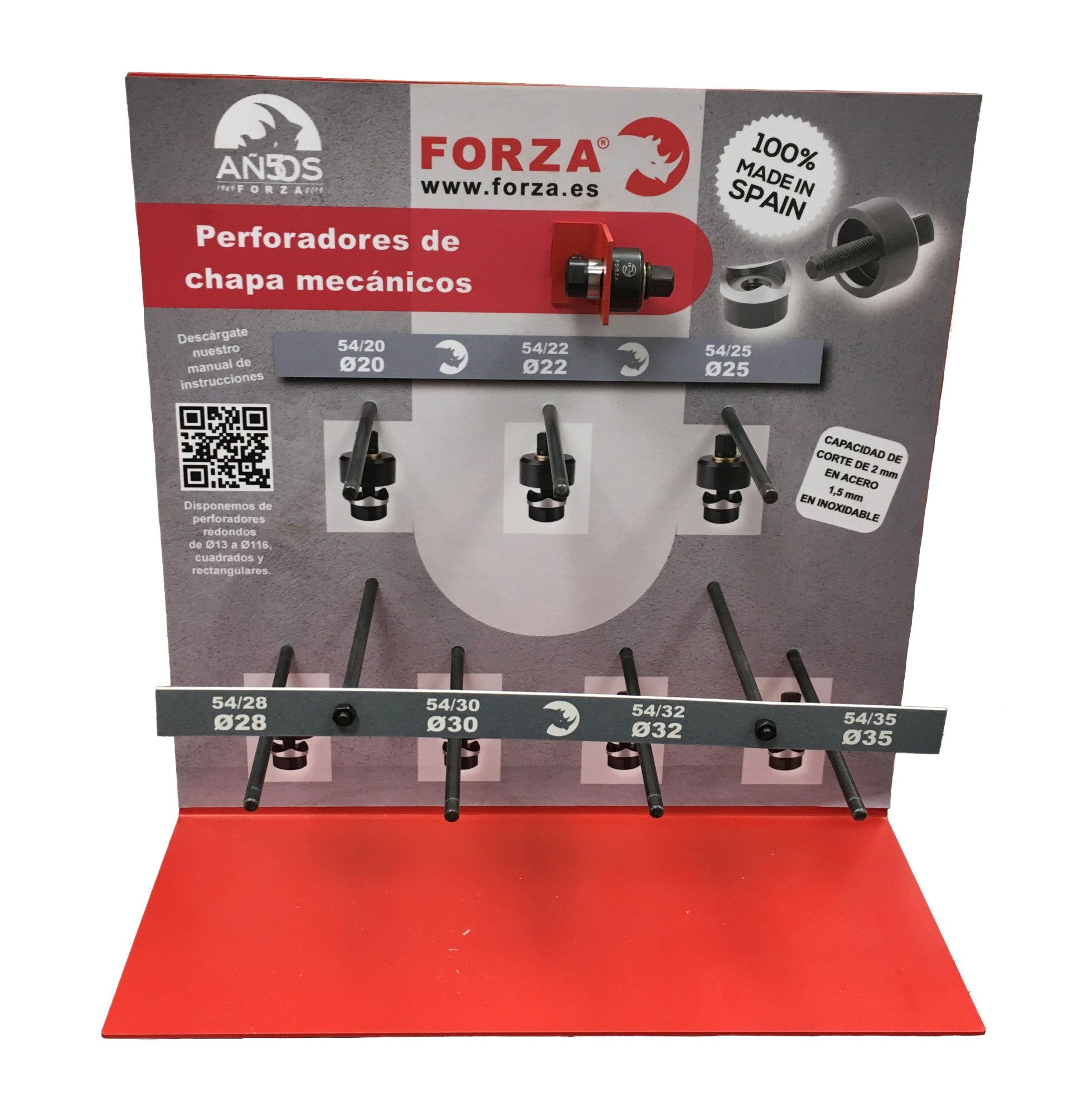 EXPOSITOR METÁLICO PERFORADORES FORZA SERIE 54